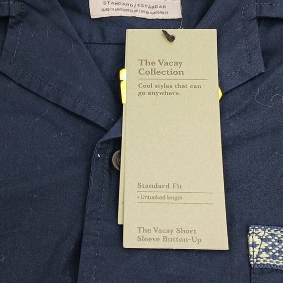 Goodfellow & Co Button Up Shirt Mens Size S Short Sleeve Embroidered Vacay - Picture 3 of 7